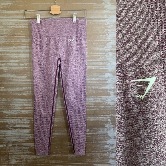 Gymshark Pants - Gymshark Vital Seamless Leggings Lifting Workout Maroon Purple Marled
